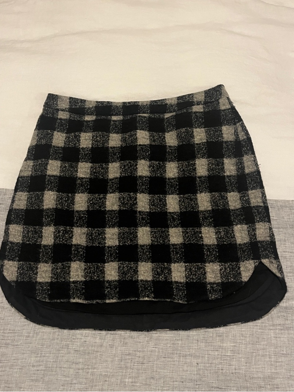 Madewell Black & White/Gray Plaid Mini Skirt